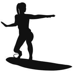 Collection of isolated surf silhouettes in different views. High detail. Graphic resources.
