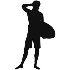 Collection of isolated surf silhouettes in different views. High detail. Graphic resources.