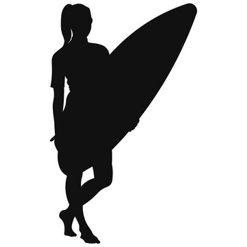 recommend clip art: Collection of isolated surf silhouettes in different views. High detail. Graphic resources.