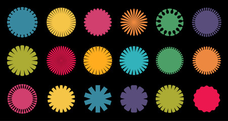 Vibrant Starbursts on Black