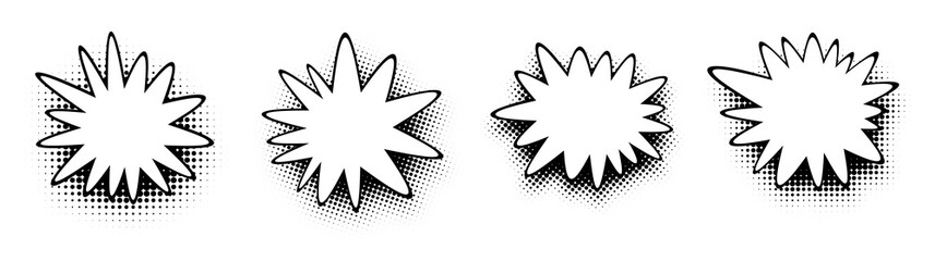 Monochrome Comic Explosion Shapes