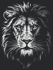 Portrait of a lion. Vector illustration for tattoo or T-shirt design