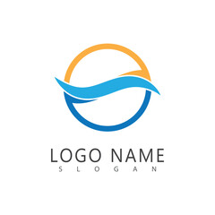 Wave logo vector template and symbol