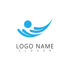Wave logo vector template and symbol