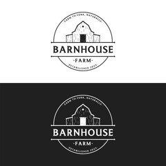 Natural rustic barn, farmhouse, warehouse logo design with a retro vintage concept.