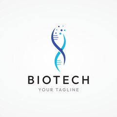 Creative bio tech or DNA spiral molecule abstract logo template design.Logo for business, science and lab.