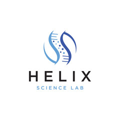 Creative bio tech or DNA spiral molecule abstract logo template design.Logo for business, science and lab.