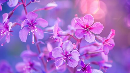 Close up View of Fireweed Blossoms