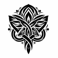 Floral Celtic Knot Logo Silhouettes: Professional Hand-Drawn Black and White Art Collection