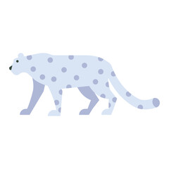 Snow leopard vector illustration. Simple and minimalistic snow leopard icon