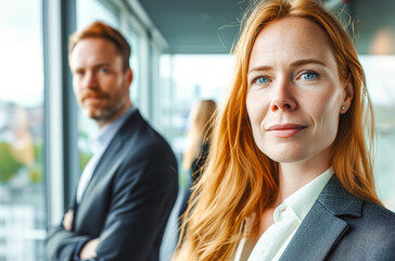 Young Redhead  Woman Selfie with Friends