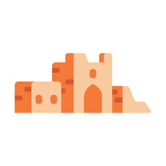 Old sand ruins vector illustration. Simple and minimalistic ruins icon