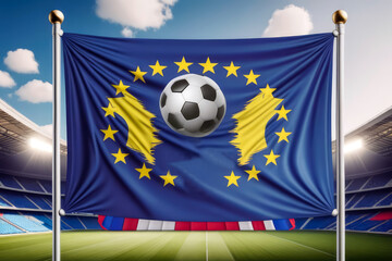 Naklejka premium European Football Championship match banner or poster 