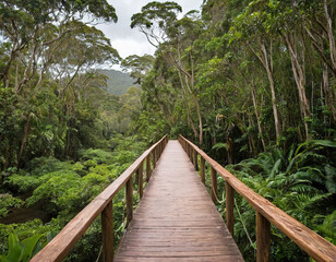 Obraz premium boardwalk in the forest