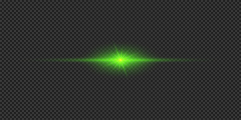 Green horizontal light effect of lens flares