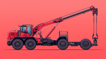 Vector icon of telescopic handle, minimal design isolated on white, suitable for industrial machinery logo.