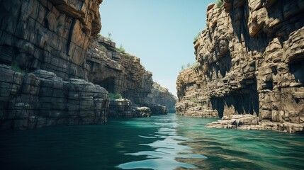 Fototapeta premium view of the coast of the sea