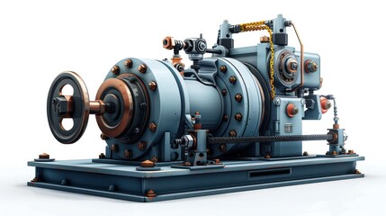 Fototapeta premium Vector icon of heavy duty winch Minimal design on white background Suitable for industrial machinery logos.