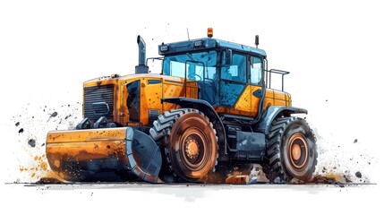 Fototapeta premium Vector icon of a heavy-duty roller, minimalist design isolated on white, perfect for construction and roadwork logos. --ar 16:9 --stylize 750 Job ID: d3dc229b-3c9f-48a0-ad52-fa4beee5c555