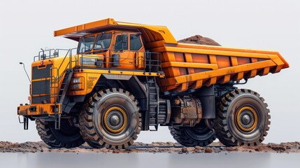 Obraz premium Simple vector icon of off-highway truck. Clean design on white Ideal for mining and construction.