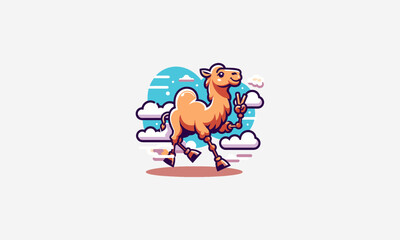 camel on clouds vector illustration flat design