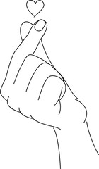 heart emoticon, hand showing heart, fingers showing heart, korean popular heart, k pop heart, heart hand gesture 