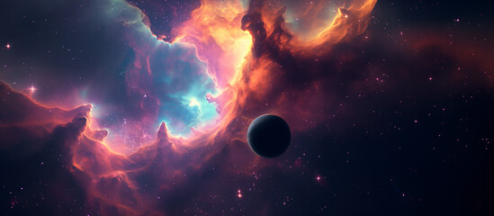 Nebula cloud, planet creation