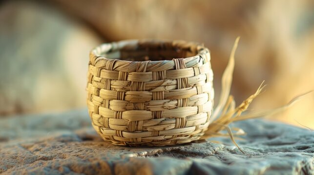Tiny Basket Made of Rattan