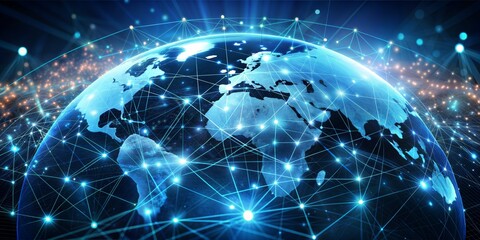 Business Hologram Global Network Analysis and Connection