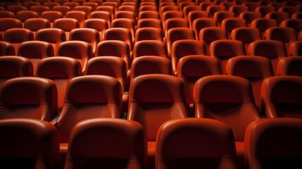 Fototapeta premium rows of red seats in the cinema
