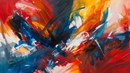 Vibrant Abstract Painting with Bold Color Strokes