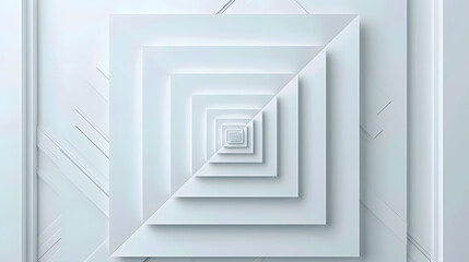 Abstract white square shape with futuristic concept background. Generative AI.