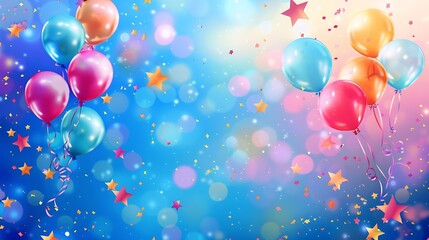 birthday, celebration, background, balloon, party, fun, decoration, celebrate, confetti, event, greeting, happy, design, invitation, surprise, happy birthday, element, gift, illustration, card, vector