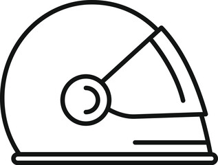 Minimalist black and white line art of a classic motorcycle helmet, suitable for safety concepts