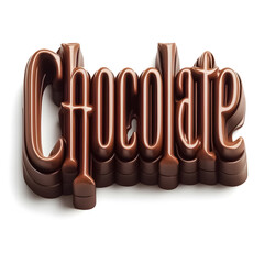 An illustrations of the word ‘Chocolate’ made of chocolate sauce.