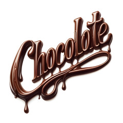 An illustrations of the word ‘Chocolate’ made of chocolate sauce.