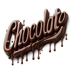 An illustrations of the word ‘Chocolate’ made of chocolate sauce.