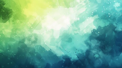 Obraz premium abstract blue green watercolor background with grainy noise texture and bright glow retro vibe