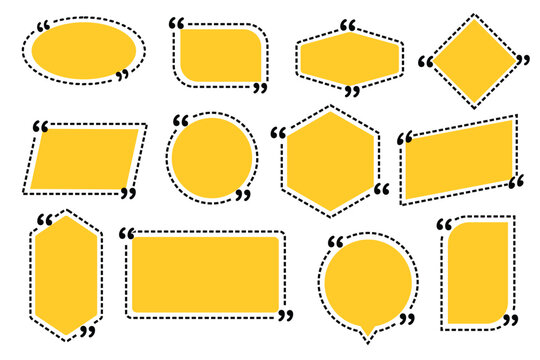 box quote set design, with dotted line frame, editable vector eps 10 design, available in square, circle, hexagon and other shapes.