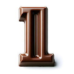 An illustrations of the letter ‘I’ made of chocolate, with white background.