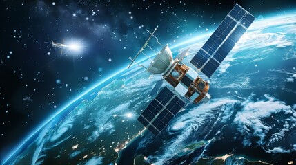 satellite in orbit around the Earth.