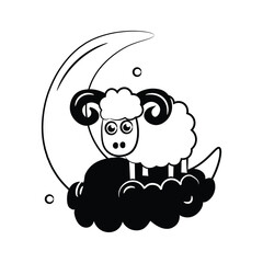 Ready to use hand drawn icon of eid al adha in modern style