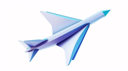 Paper airplane on blue background