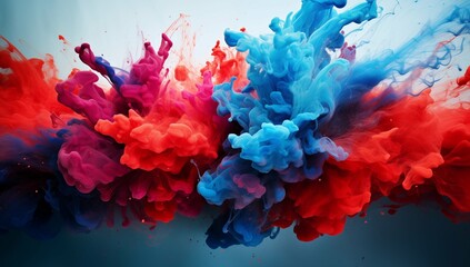 Brightly colored ink splashes against a dark backdrop.
