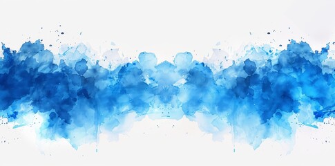 Abstract blue watercolor splash on white background