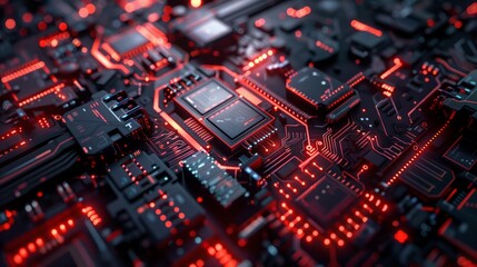 Highly detailed technology texture, AI supercomputer Chrome, insane level of detail throughout circuitry, cinematic depth of field, high contrast lighting, CPU and GPU, circuits interconection