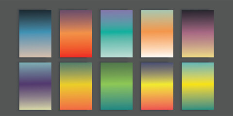 Obraz premium Vivid Minimalist Multicolor Gradient Spheres, Abstract 80s Vibrant Colors and Modern Gradient Sphere Isolated Vector Set, background, for mobile app. Spring, fresh soft color 