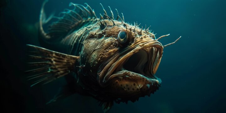 A deep sea fish with a large mouth and sharp teeth