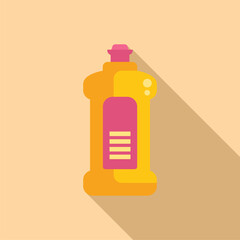 Vector illustration of a flat design cleaning product bottle with a shadow, ideal for various design uses