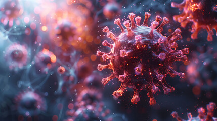 3d abstract virus close up background